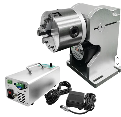 Laser Engraving Tshuab Rotation Axis Nrog Tsav Tsheb Fiber Laser Npav Tshuab Qhov King Achine Rotary Evice Rotary Ncej